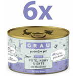 Grau GP Adult konzerva za mačke, puran &amp; piščanec &amp; raca, 6 x 200 g