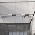 vidaXL Stenska polica za tuš kabino krom 115 cm aluminij