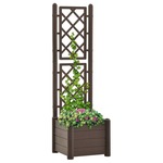 shumee Vrtno cvetlično korito z oporno mrežo 43x43x142 cm PP mocha