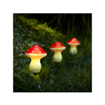 GARDEN OF EDEN 3x LED solarna svetilka v obliki gobe - topla bela LED