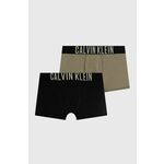 Otroške boksarice Calvin Klein Underwear 2-pack siva barva - črna. Otroški boksarice iz kolekcije Calvin Klein Underwear. Model izdelan iz elastične pletenine. V kompletu sta dva para.