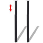 Greatstore 2 Teleskopski Nogi za Mizo Črne Barve 710 mm - 1100 mm
