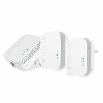 STRONG komplet 3 adapterjev Powerline 600 TRI MINI/ 600 Mbit/s/ 1x LAN/ bela