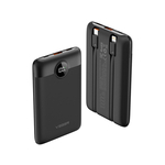 VEGER prenosna baterija z vgrajenimi kabli C11 10000 mAh, črna, W1170