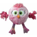 Igrača Dog Fantasy Monsters piskajoči piščanec z vrvmi in vozli roza 15 cm