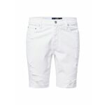 Jeans kratke hlače Hollister Co. moški, bela barva - bela. Kratke hlače iz kolekcije Hollister Co. Model izdelan iz jeansa. Model iz raztegljivega materiala, ki se prilega obliki.