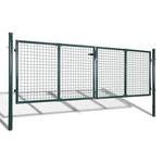 vidaXL Ograjna vrata jeklo 306x150 cm zelena
