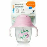 BabyOno Učna skodelica s slamico Butterfly 6m+