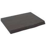 vidaXL Stenska polica temno siva 40x30x4 cm obdelana trdna hrastovina