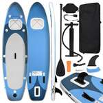 Greatstore Napihljiva SUP deska morsko modre barve 330x76x10 cm