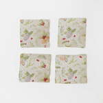 Komplet 4 lanenih podstavkov Jingle Bells Christmas, 10 x 10 cm