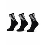 New Era Set 3 parov unisex visokih nogavic Stripe Crew 13113627 Črna