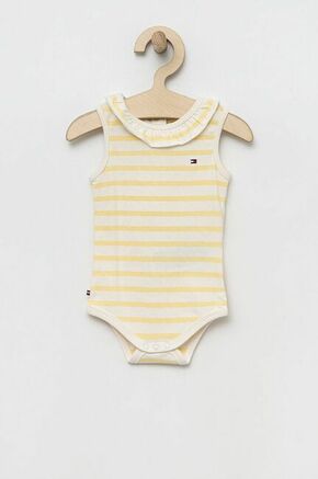 Body za dojenčka Tommy Hilfiger - bež. Body za dojenčka iz kolekcije Tommy Hilfiger. Model izdelan iz mehke pletenine. Nežen material