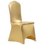 Vidaxl Prevleke za stol raztegljive 25 kosov zlate barve