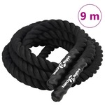 vidaXL Bojna vrv črna 9 m 6,8 kg poliester
