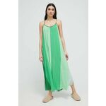 Spalna srajca Dkny ženska, zelena barva - zelena. Spalna srajca iz kolekcije Dkny. Model izdelan iz vzorčaste tkanine. Nežen material, prijeten na dotik.