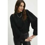 Pulover Answear Lab ženski, črna barva - črna. Pulover iz kolekcije Answear Lab. Model izdelan iz enobarvne pletenine.