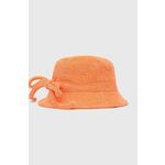 Bombažni klobuk Levi's - oranžna. Klobuk iz kolekcije Levi's. Model z ozkim robom, izdelan iz enobarvnega materiala.