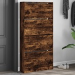 vidaXL Omarica za čevlje s 4 predali dimljeni hrast 80x21x163,5 cm