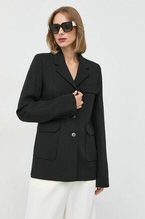 Suknjič Victoria Beckham črna barva - črna. Suknjič iz kolekcije Victoria Beckham. Model izdelan iz enobarvne tkanine.