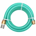 Vidaxl Sesalna cev z medeninastimi nastavki 10 m 25 mm zelene barve