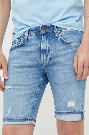 Jeans kratke hlače Pepe Jeans moški - modra. Kratke hlače iz kolekcije Pepe Jeans. Model izdelan iz jeansa. Model iz izjemno udobne tkanine z visoko vsebnostjo bombaža.