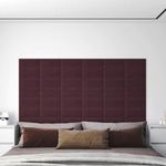 vidaXL Stenski paneli 12 kosov vijolični 30x15 cm blago 0,54 m²
