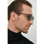Sončna očala Armani Exchange moški, siva barva - siva. Sončna očala iz kolekcije Armani Exchange. Model z enobarvnimi stekli in okvirji iz kombinacije umetne snovi in kovine. Ima filter UV 400.