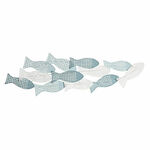 NEW Dekoracija za steno DKD Home Decor Modra Bela Sredozemsko Fishes 100 x 5 x 30 cm