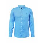 Lanena srajca Polo Ralph Lauren moška - modra. Srajca iz kolekcije Polo Ralph Lauren. Model izdelan iz lahke tkanine. Ima ovratnik button-down.
