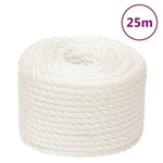 vidaXL Delovna vrv bela 16 mm 25 m polipropilen