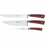 BERKEL Set 3 nožev Elegance chef Set Rdeči