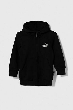Otroški pulover Puma ESS Small Logo Full-Zip Hoodie TR G črna barva
