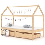 Otroški posteljni okvir s predali trdna borovina 90x200 cm
