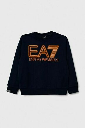 Otroški bombažen pulover EA7 Emporio Armani mornarsko modra barva - mornarsko modra. Otroški pulover iz kolekcije EA7 Emporio Armani
