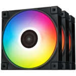 DEEPCOOL ventilator za ohišje fc120 3 v 1 rgb pwm 120mm, 3 pack črna