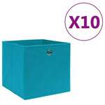 vidaXL Škatle 10 kosov netkano blago 28x28x28 cm baby modre