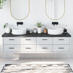 Vidaxl Kopalniški pult temno siv 200x50x6 cm obdelan trden les