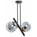 Črna stropna svetilka s steklenim senčilom ø 15 cm Libra – Squid Lighting