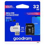 GOODRAM microSDHC kartica 32GB M1A4 Vse v enem (R:100/W:10 MB/s), UHS-I Class 10, U1 adapter OTG bralnik kartic