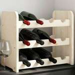 vidaXL Stojalo za vino 43x25x37 cm trdna borovina