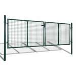 vidaXL Ograjna vrata jeklo 306x175 cm zelena