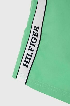 Otroške kopalne kratke hlače Tommy Hilfiger zelena barva - zelena. Otroški kopalne kratke hlače iz kolekcije Tommy Hilfiger. Model izdelan iz tanke