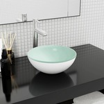 vidaXL Umivalnik kaljeno steklo 30x12 cm bel
