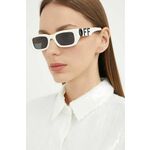 Sončna očala Off-White ženska, bela barva, OERI124_490107 - bela. Sončna očala iz kolekcije Off-White. Model z enobarvnimi stekli in okvirji iz plastike. Ima filter UV 400. Model je izdelan v Italiji.