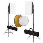 vidaXL Foto studijski komplet s softboxi in odbojnikom