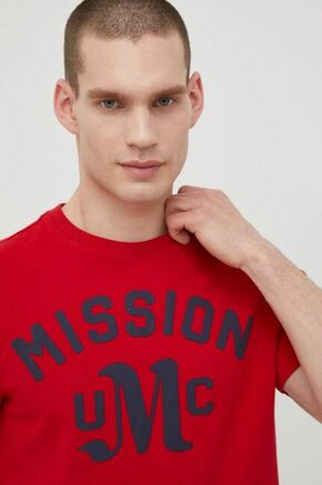 Bombažen t-shirt Superdry rdeča barva - rdeča. T-shirt iz kolekcije Superdry. Model izdelan iz tanke