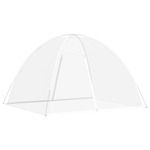 shumee vidaXL Komarnik mongolski z vrati 220 mreža bela 200x180x135 cm