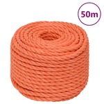 vidaXL Delovna vrv oranžna 14 mm 50 m polipropilen