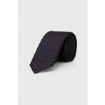 Svilena kravata HUGO črna barva - črna. Kravata iz kolekcije HUGO. Model izdelan iz vzorčaste, svilene tkanine.